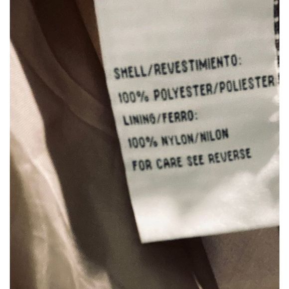 Vintage Learsi Zippered & Buttoned Cinched Waist Tan Raincoat 1X - Picture 10 of 12